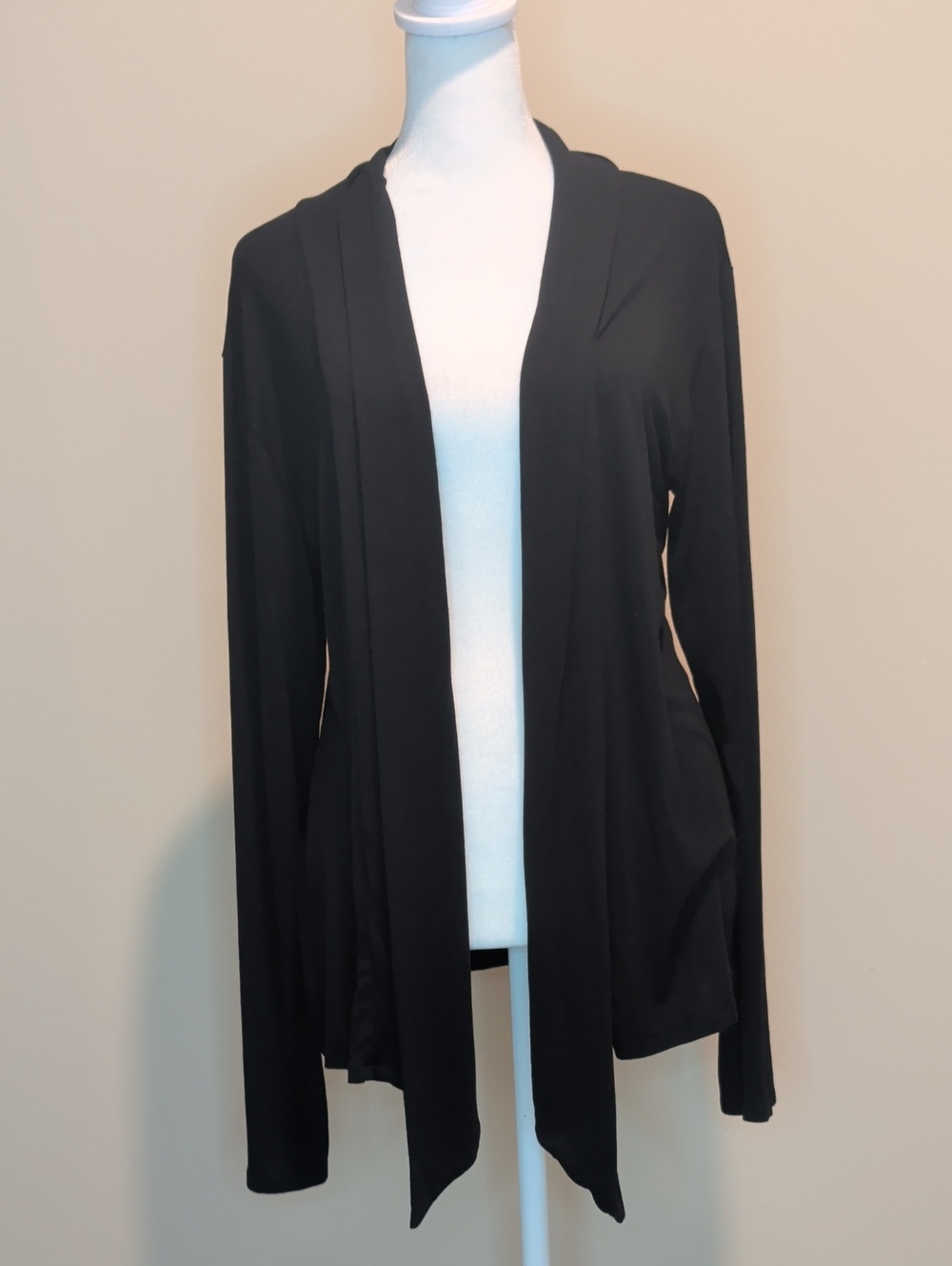 Krush Black Open-Front Lightweight Cardigan